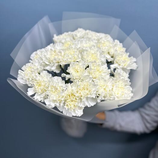 The carnations are white