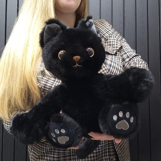 Игрушка мягкая черный кот