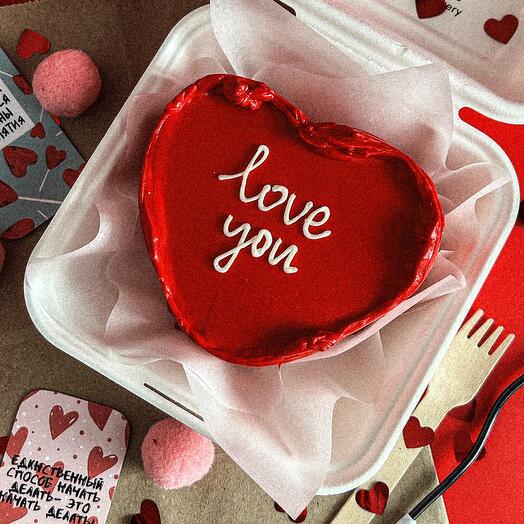 Бенто торт красное сердечко love на 14 февраля день влюбленных