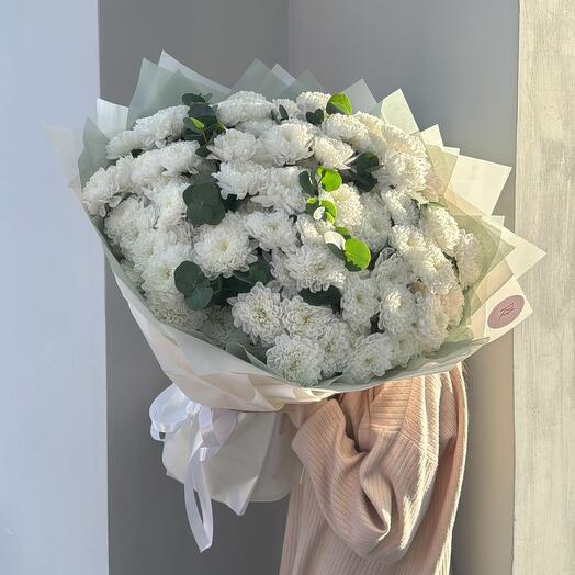 Монобукет из кустовых хризантем