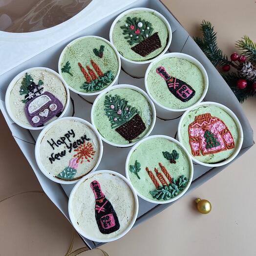 Торт в стакане Cake to Go 9 шт/на новый год/Рождество