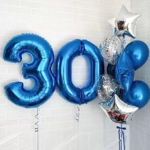 Сет шаров на 30 лет парню
