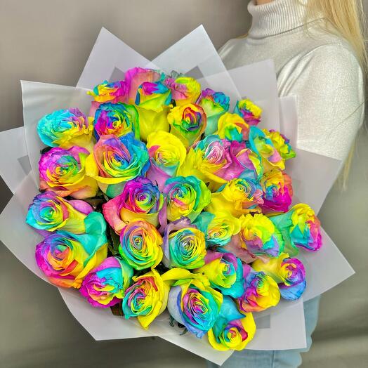 Rainbow roses 35