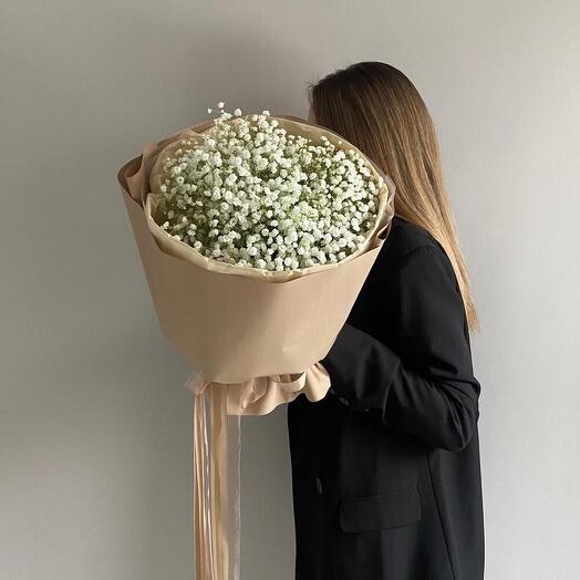 Bouquet of white gypsophila