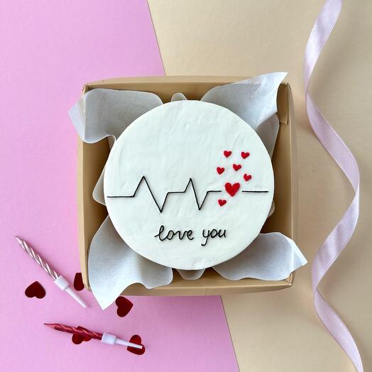 Бенто торт «love you», в подарок, на годовщину, любимой/любимому/жене/мужу/парню/девушке