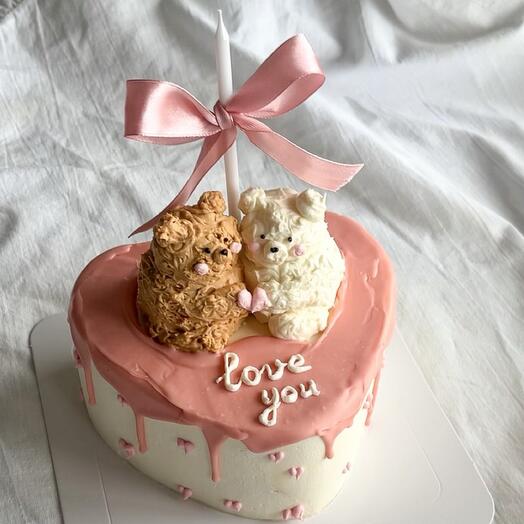 Торт с мишками love you