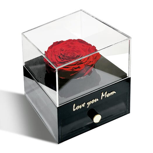 Red Infinity Rose in an Acrylic Drawer Box