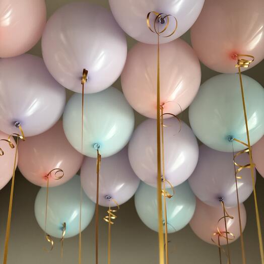 Шары розового-сиренево-голубые