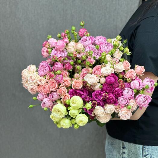 Микс из кустовых роз 21шт