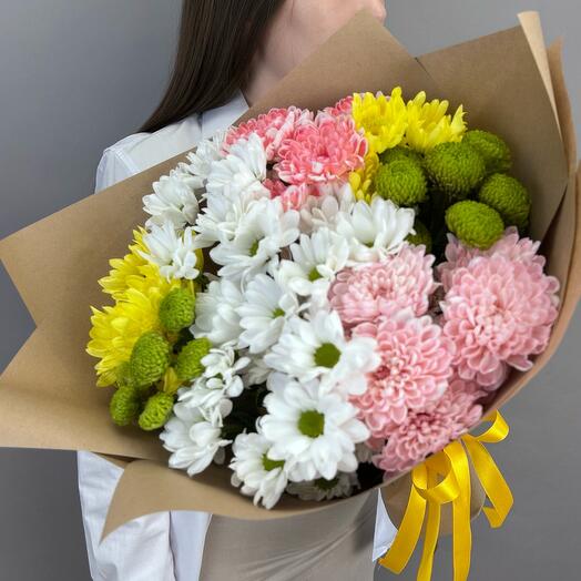 Букет из куст. хризантем микс