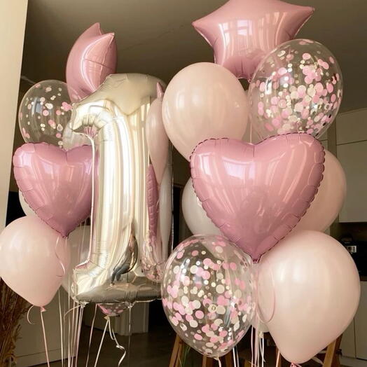 1st Birthday Balloon Set