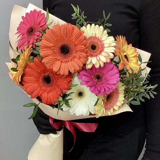 Букет Гербер микс 9 шт