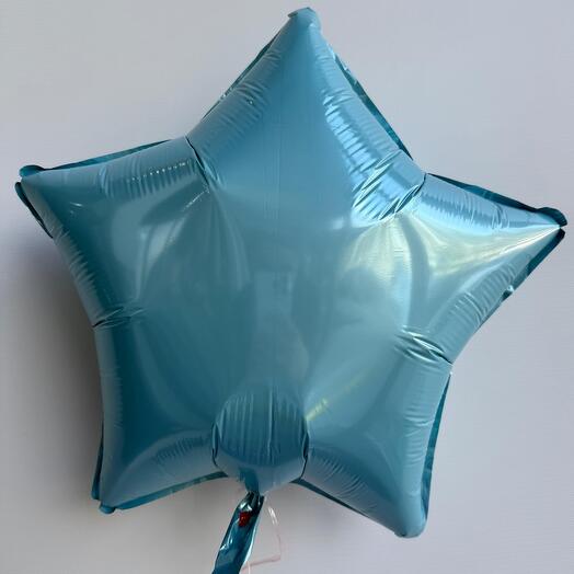 🎈Шар фольгированный/1шт звезда/цвет голубой/Цветы Уфа/Доставка Уфа