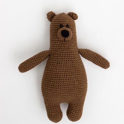 Вязаная игрушка "Мишка" коричневый, 22 см