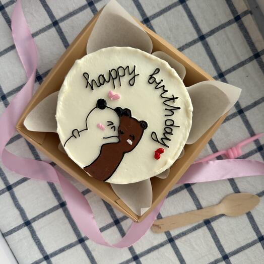 Бенто торт на день рождения с мишками «happy birthday»