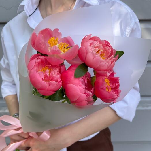 Коралловые  пионы
