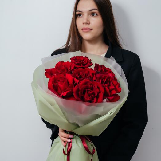 💕 Бордовые розы в упаковке - свежая поставка