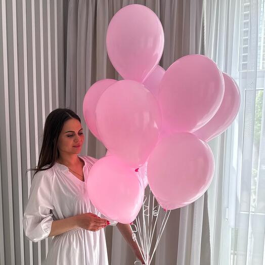 Сет из 9 шаров с гелием розовый 🎈