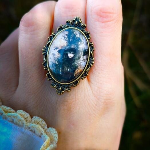 Винтажное кольцо "Ночная ведьма"
