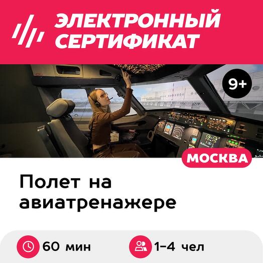Подарочный сертификат Полет на авиатренажере самолета Airbus A320, 60 мин., 1-4 чел., выходные