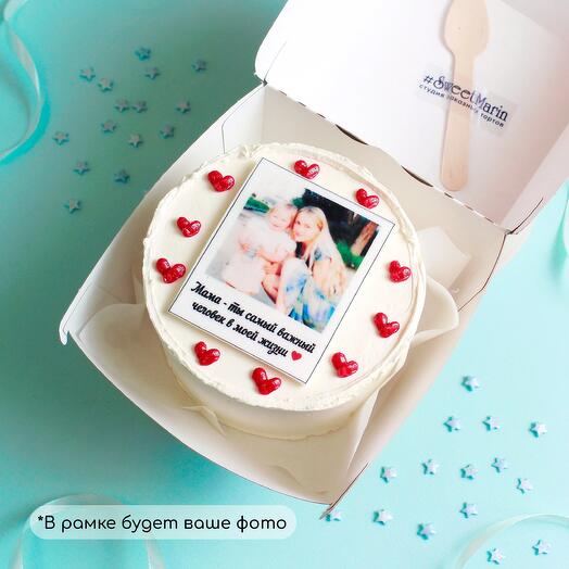 Бенто-торт с фотографией "Мама – ты самый важный человек в жизни"