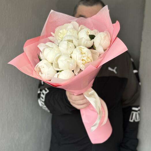 Букет ароматных белых пионов🌸 (пионы 9 шт)