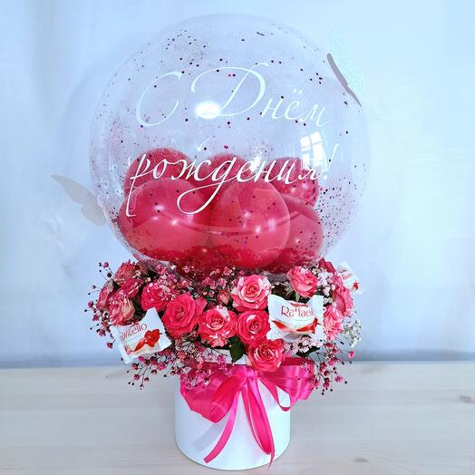 Flowers in a balloon box