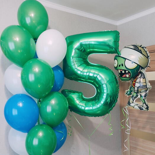 Шарики с зомби на день рождения, гелиевые воздушные шары на 5 лет мальчику, девочке, детям, сыну и для дочери