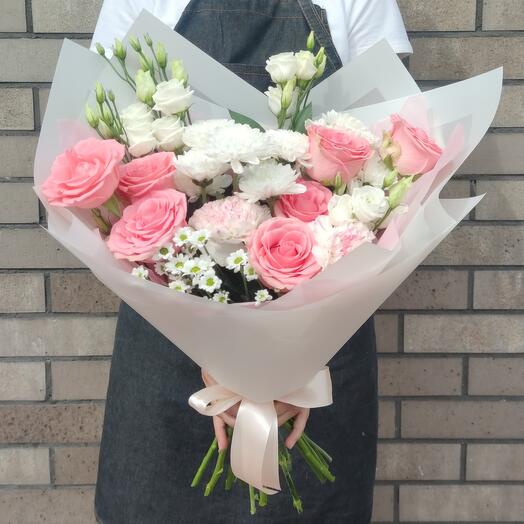 Букет с розовыми розами💝