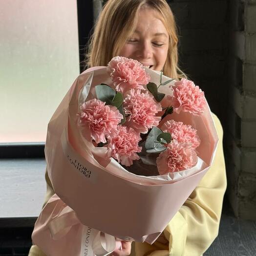 Букет из 7 розовых диантусов