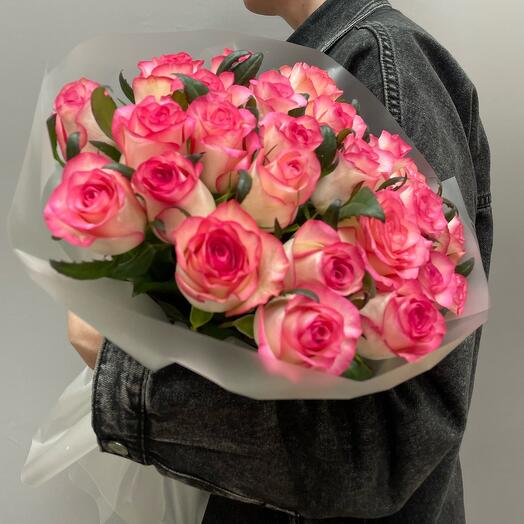 «Кисс на рассвете»🌹 Моно букет 25шт