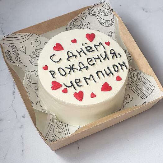 ПП-бенто торт без сахара с надписью