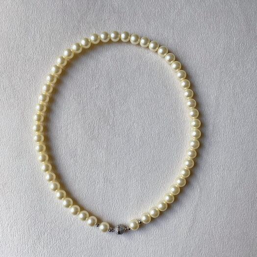 Колье из жемчуга Майорка с магнитным замочком для мамочки