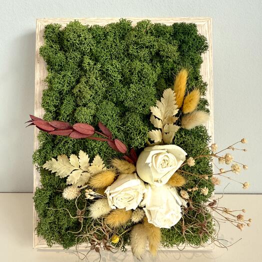 Фитокартина «Summer bouquet 2» из стабилизированных растений, мха и сухоцветов