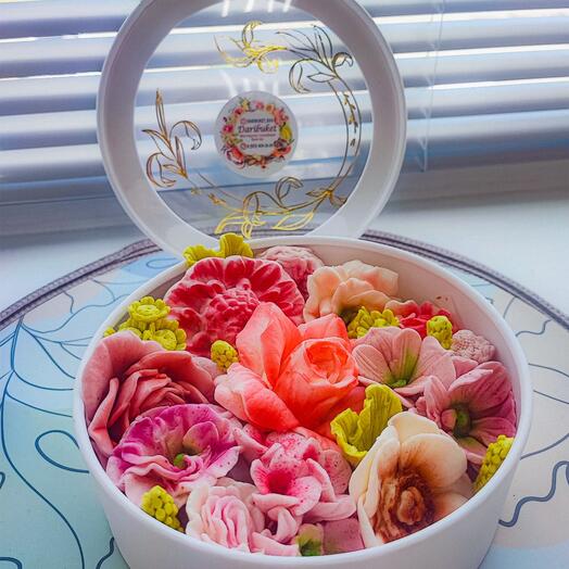 Зефирные цветы в коробочке