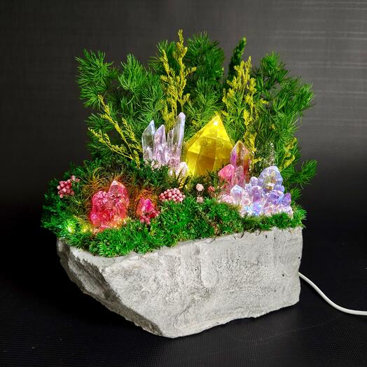 Моссариум - ночник "Сад кристаллов"