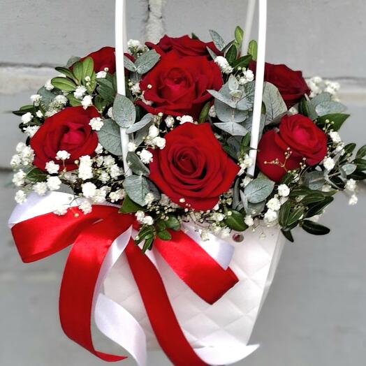 🌹Красные🌹 розы🌹 с 🌹эвкалиптом 🌹