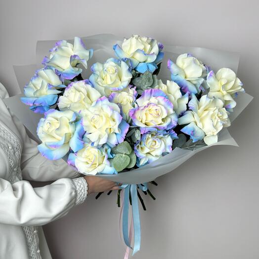 Букет Крашеных Французских Роз 15 шт