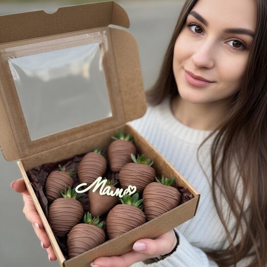 9 клубник в молочном шоколаде Маме ️