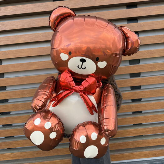 Мишка с бантом коричневый