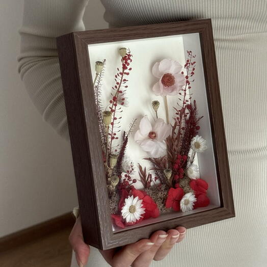 Картина из стабилизированных цветов