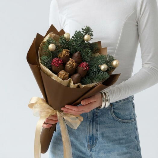 Клубника в шоколаде букет "Новогоднее наслаждение"