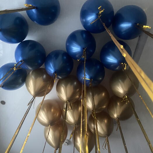 20 латексных гелиевых Шаров под потолок на дождике