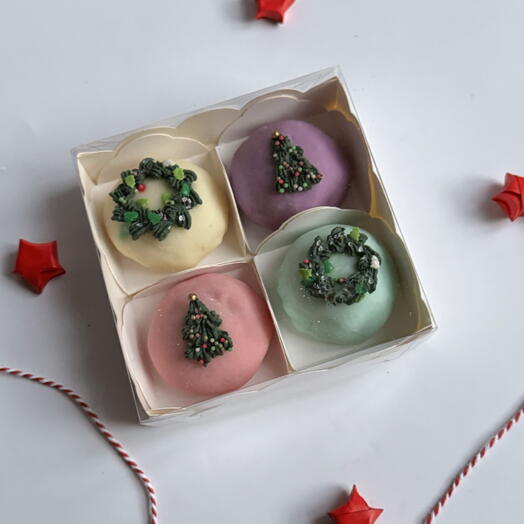 Набор Моти 4 штук на Новый год 2026, новогодний дизайн