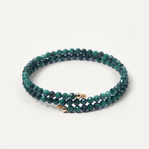 Браслет Ирис Малахит 14K 37 см (BRA1129)