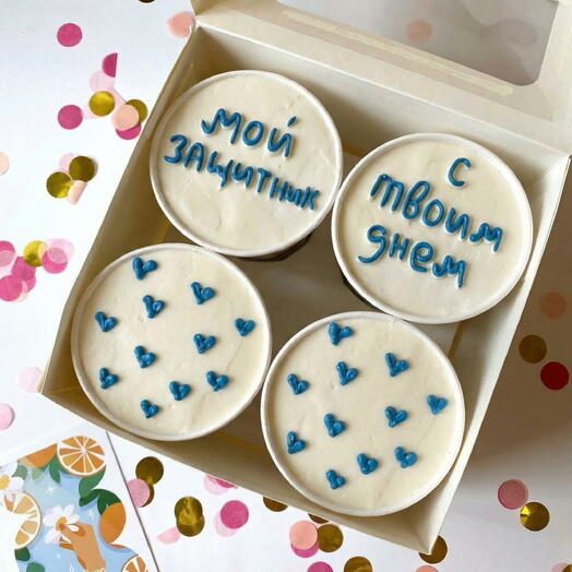 Набор тортов в стакане 4 шт cake to go Мой защитник