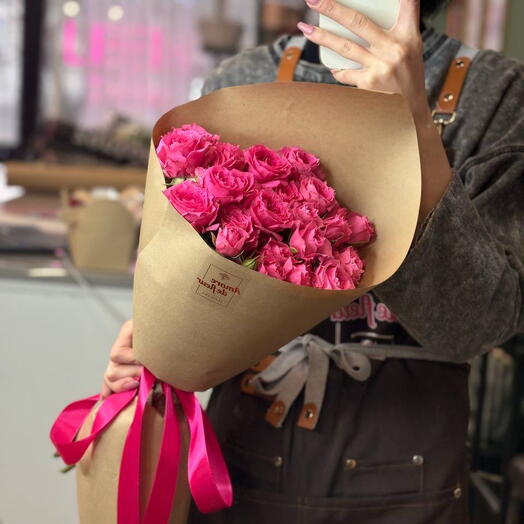 Кустовые розы в крафте 💗