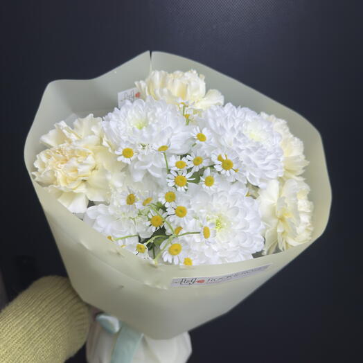 🌼 Delikatny bukiet "Good Morning" S (Biały   Pastelowy Mix)