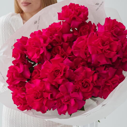 Букет из 21 французской розы «Готча»