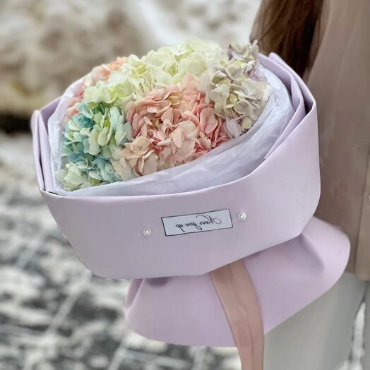 Букет с гортензией 🩷 Разноцветная гортензия 🌸